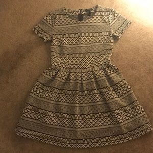 Black and white multi-patterned dress